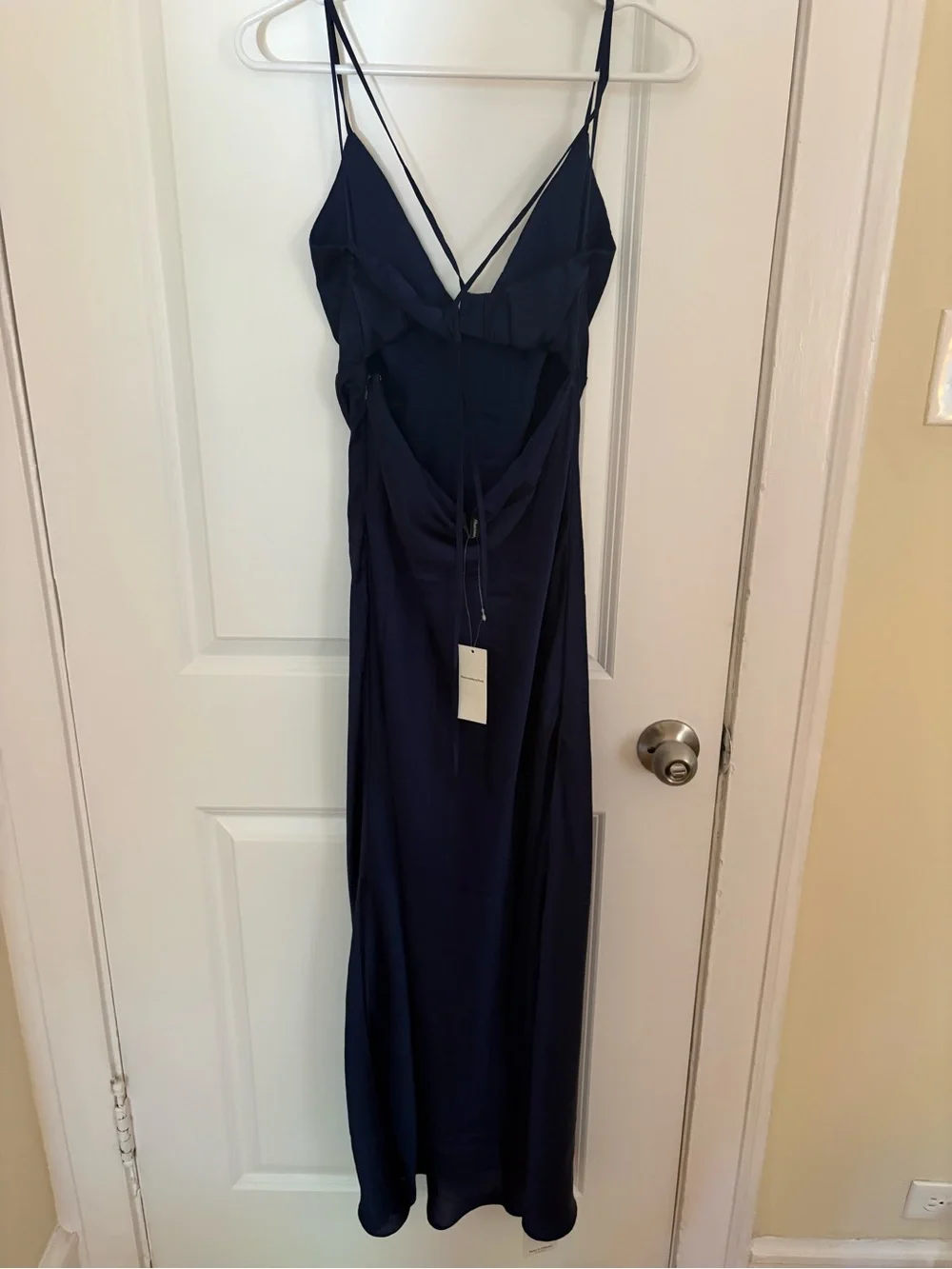 Abercrombie & Fitch Navy Slip Tie-Back Maxi Dress